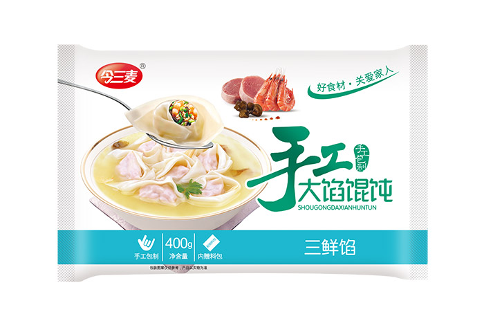 手工大馅馄饨400克-(三鲜馅)